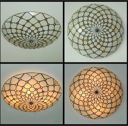 20" Tiffany Chandelier Stained Glass Ceiling Light Retro Flush Mount Fixtures - Bild 4 von 12