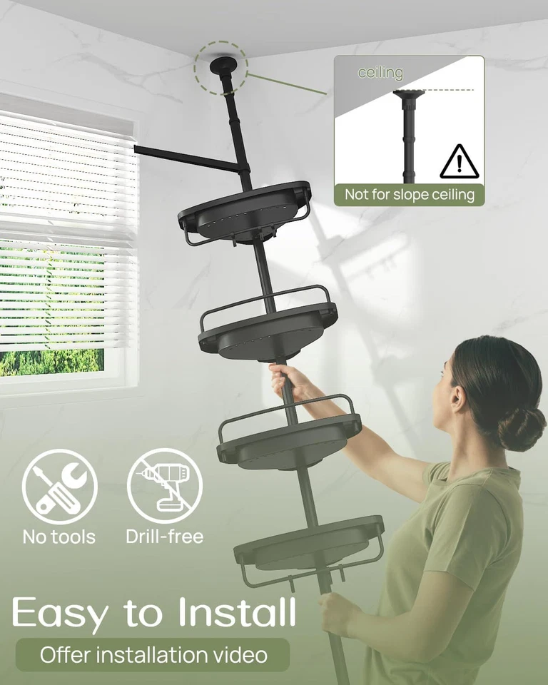 Estante Organizador Almacenamiento Triangular Para Baño Ducha De Esquina NUEVO EE. UU. Foto 4 de 4