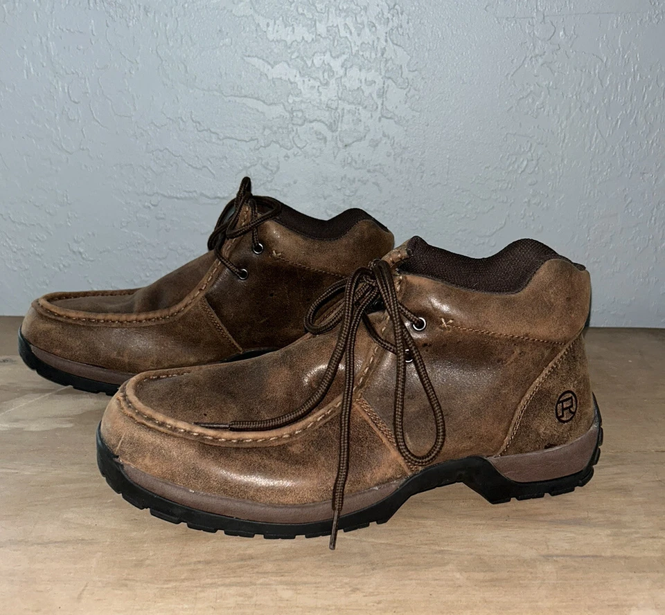 Botines Chukka de cuero con cordones Roper Performance para hombre talla 12 marrón Foto 2 de 4