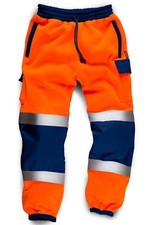 Hi Vis Viz Jogging Trousers Bottoms Joggers Sweat Pants Railway GO/RT