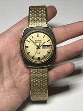 BULOVA ACCUTRON Date/Day 10k Gold Platted USA Men’s Watch 