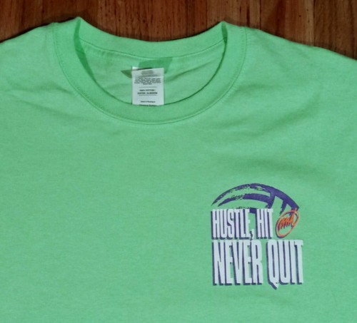 vintage volleyball beach ball deadstock Hustle Never Quit t shirt L soccer - Picture 2 of 5