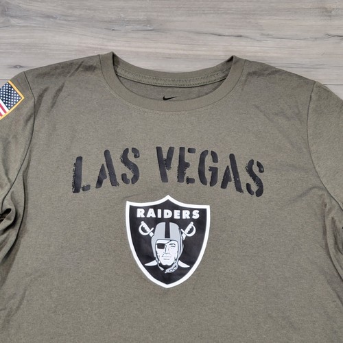 Nike T-Shirt Women's Large Green Las Vegas Raiders Short Sleeve - Picture 2 of 8