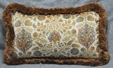 Brush Fringed Accent Pillow made w Ralph Lauren Marrakesh Paisley Fabric 20x12