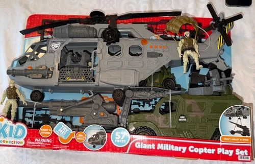 Kid Connection Giant Military Copter Play Set 57 Piece Set (BRAND NEW IN BOX)