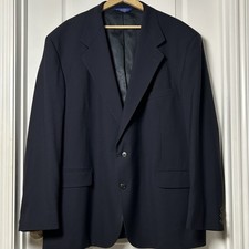Pendleton Vintage 100 Pure Virgin Wool Dark Navy Blue Blazer Classic Style