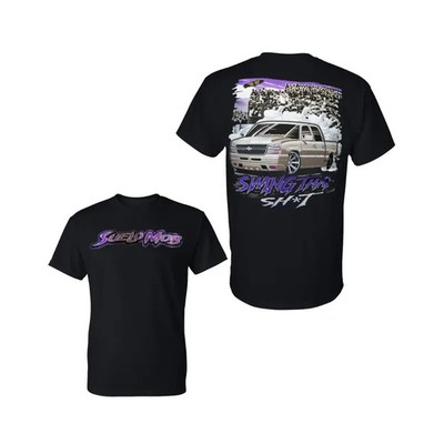 Suelo MOB Swing That T-Shirt, Custom Lowrider Truck Burnout Artwork 2 Sides