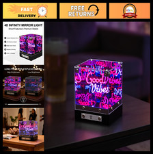 4D Infinity Cube Light - Rechargeable Touch-Sensitive Mirror Lamp for Home Bar