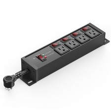 20 Amp Individual Switch Outlet Extender 12 Gauge Short Flat Extension Cord