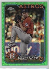 2024 Chrome Logofractor Edition Green Refractor 69/99 Justin Verlander #291 13ql
