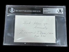 Desmond Doss Medal Of Honor MOH Hacksaw Ridge Signed Autograph Slab Beckett BAS