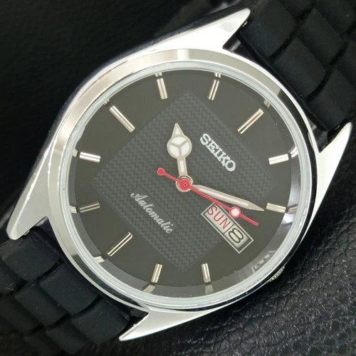 VINTAGE SEIKO AUTOMATIC 6309A JAPAN MENS REFURBISHED BLACK DIAL WATCH a443227-1