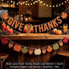 Thanksgiving Banner Decoration Pumpkin Garland Thanksgiving Banner for Home
