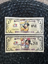 Disney Dollar 2009 série un et cinq Mickey Minnie Daisy