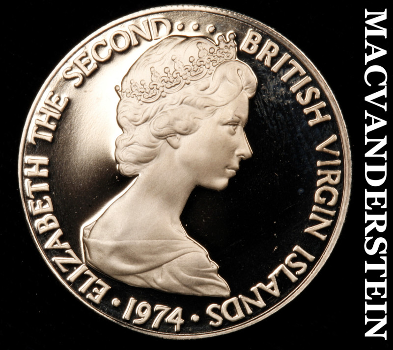British Virgin Islands: 1974 Ten Cents - Choice Gem Proof  Lustrous  #L2110