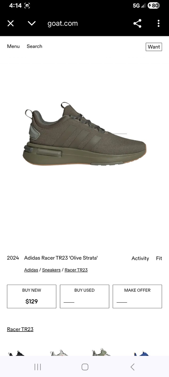 Size 9.5 - Adidas Racer TR23 Olive Strata thumbnail 2