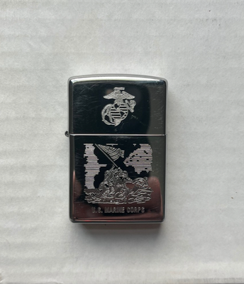 Marine Corps Engraved WWII Iwo Jima Memorial Military Zippo