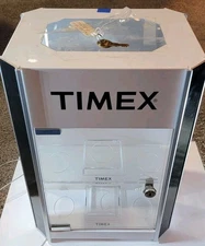 Vintage Timex Watch Counter Top Rotating Spinning Store Display Case Lockable 