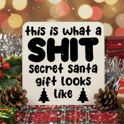 Mist Secret Santa Geschenk Getränke Untersetzer Weihnachten Weihnachtsgeschenk Geschenk unter 5£ lustig
