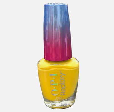 OPI RapiDry Proceed with (No) Caution | Opaque Bright Yellow Crème Quick Dry