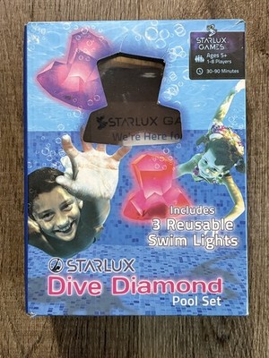 Pool Game: Starlux Dive Diamond Multicolor Set with 3 Reusable Swim Lights- USED