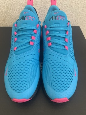 Nike Air Max 270 Blue Pink Black Mens Mesh Sneakers Size 9.5
