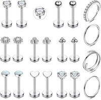 Helix Piercings Chirurgenstahl Gold Silber Tragus Conch Labret Set 16G