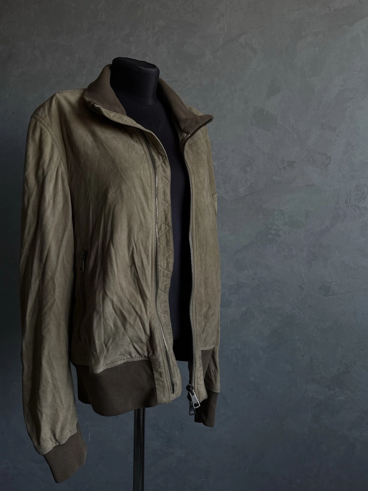 Burberry Brit Giacca Pelle Capra Scamosciata Beige Uomo Taglia M