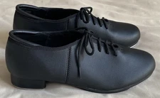 Theatricals Women's Black Lace-up Tap Dance Shoes - Size 8.5/8 1/2 - T9500 EUC!