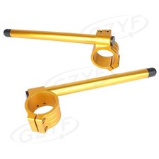 22mm & 7/8 " Clips On Handle Bar With Adjustable Clamps For 52MM Fork Tube Gold