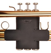 Trumpet Valve Guard Genuine Leather of protection and comfort Guard, Black