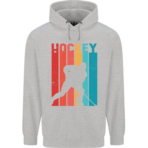 A Retro Ice Hockey Player Childrens Kids Hoodie - Picture 7 of 31