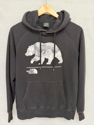 North Face Bear Hoodie Sweatshirt Black Pullover Ws S Big Black Logo Graphic NWT