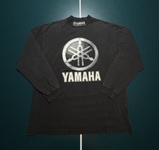 Vintage 90s Yamaha Snowmobiles Long Sleeve Mock Shirt Men’s XL Black Racing USA