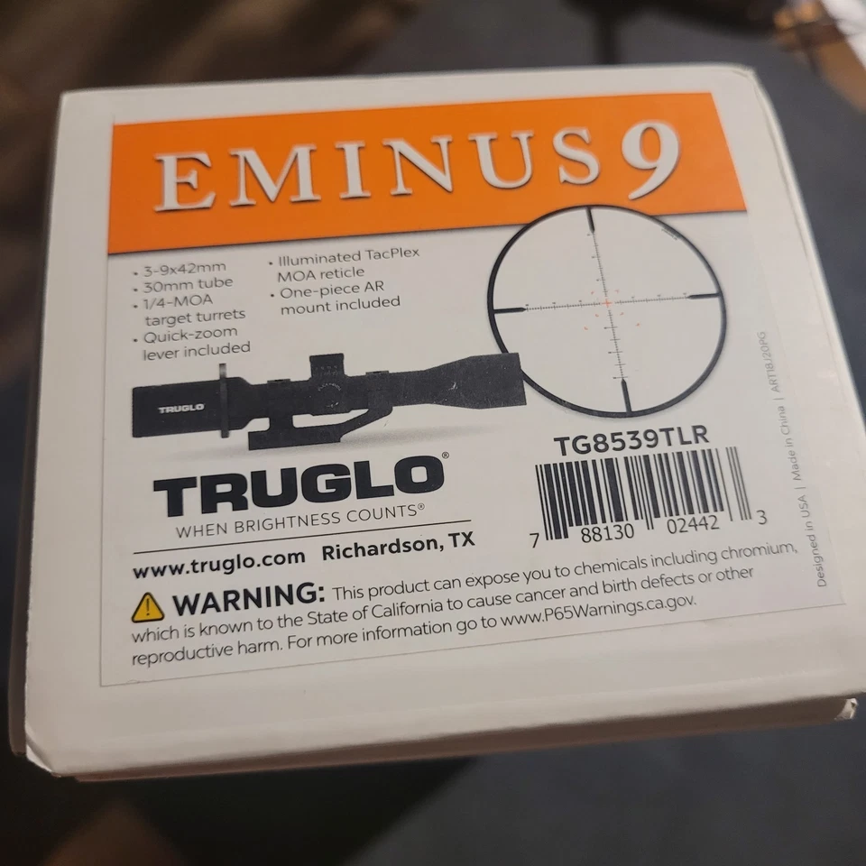 Mira para rifle TRUGLO Eminus 9, 3-9x 42 mm, **NUEVA CAJA ABIERTA* Foto 2 de 4