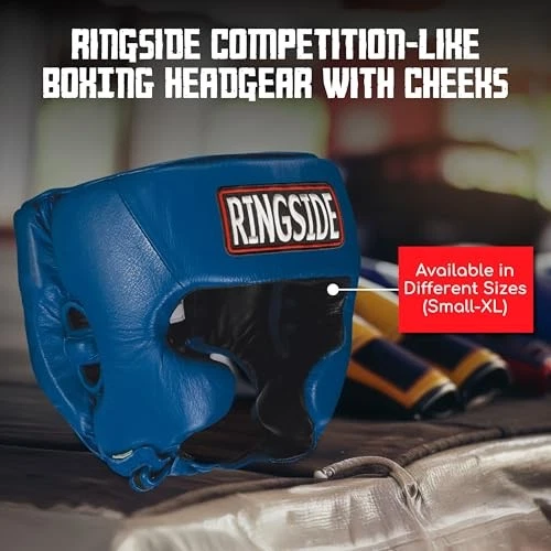 Tocado azul medio ringside para boxeo MMA Muay Thai Sparring sin competencia Foto 3 de 4