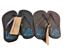 2 Pairs KIDS Girls FLIP FLOPS SANDAL ARCH SUPPORT SIZE 9/10 Brown and Black