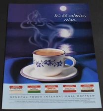1995 Print Ad General Foods international Coffees Cappuccino Sulsse Mocha Art