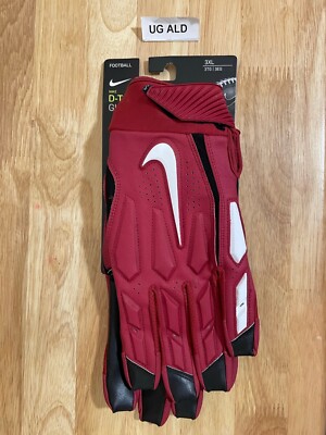 Nike D-Tack 6.0 Padded Dark Red Lineman Football Gloves Size 3XL