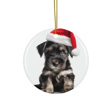 Standard Schnauzer Puppy - Ceramic Christmas Ornament - Printed in USA