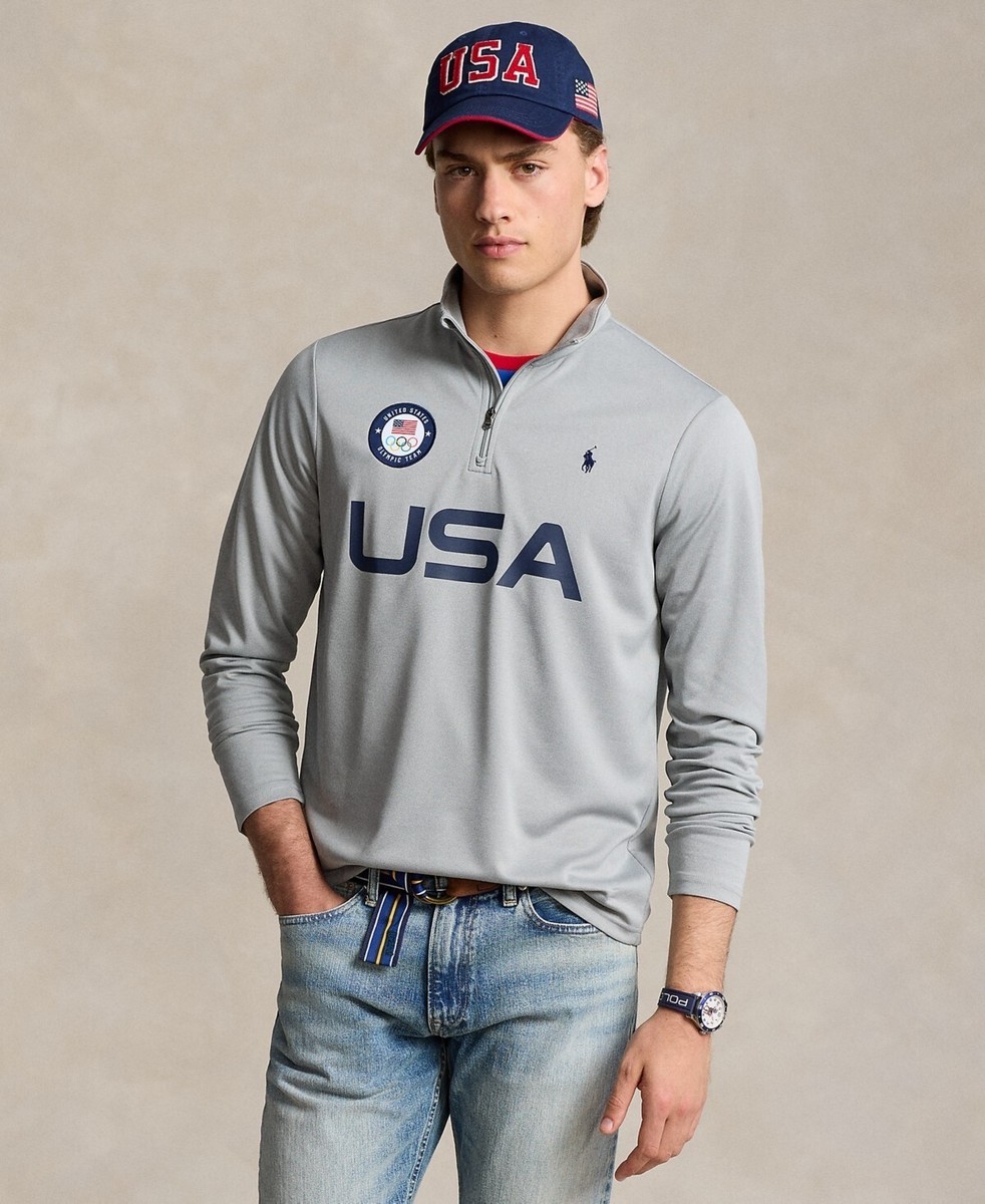 Polo Ralph Lauren Team USA Micro-Dot Mesh Quarter-Zip Pullover