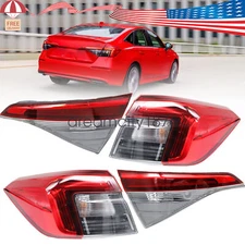 4Pcs For 2022-24 Honda Civic Sedan LED Rear Tail Light Brake Lamps Full Set L＆H