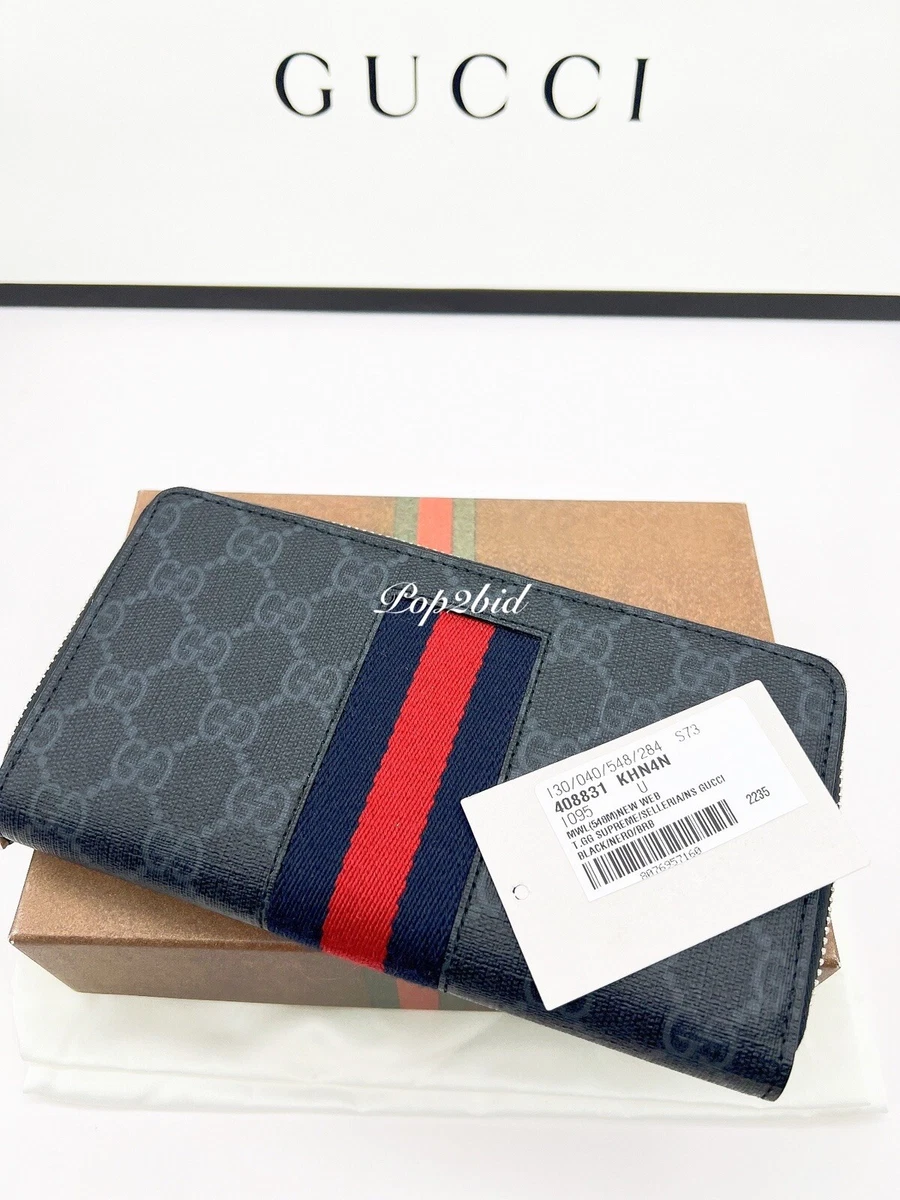 GG Supreme Canvas Wallet in Black - Gucci