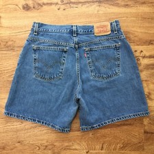 Vtg 90s Levis Womens 12 MIS High Waist Blue Denim Shorts 100 Cotton Waist 32