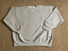 VINTAGE Russell Athletic Mens Sweater XXL Gray Crewneck Fleece Pullover Solid 90