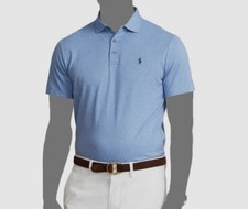 $125 Polo Ralph Lauren Men's Blue Jacquard Custom Slim-Fit Short Sleeve Shirt M