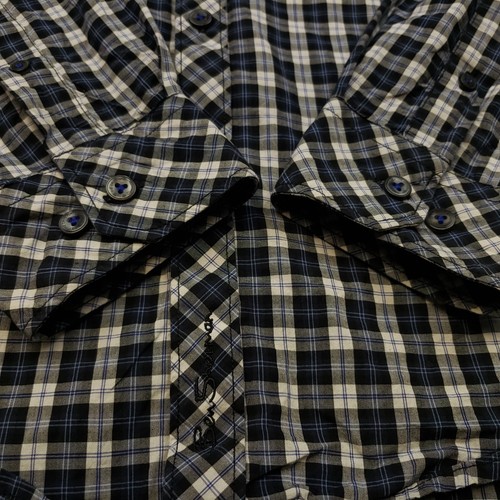 Ben Sherman Check Shirt SMALL Slim Fit Blue Grey Mens Long Sleeve Check - Picture 10 of 13