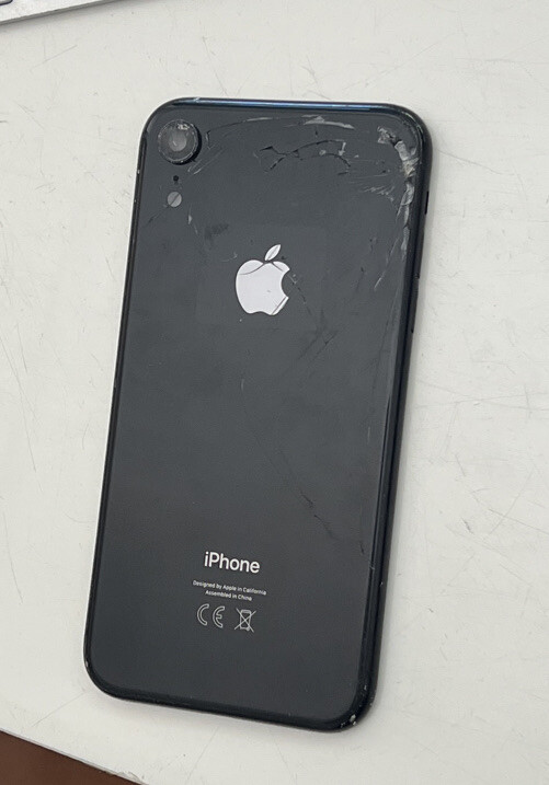Coque originale Apple iPhone XR cadre vitre cassée pour reconditionné gris si...