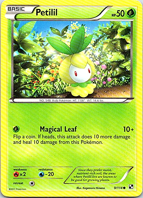 Petilil 9/114 Pokemon Black & White Regular Light Play
