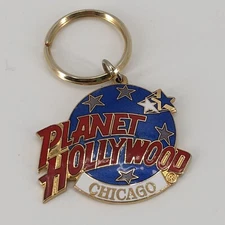 Planet Hollywood Souvenir Brass Enamel Keychain - Chicago